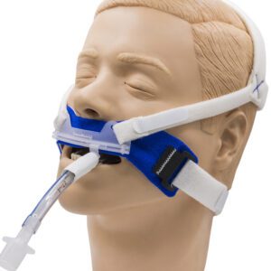Non adhesive repositionable XL ET tube holder on mannequin front view